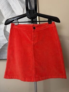 Fresh Produce Orange Corduroy ALine Mini Skirt Size Small
